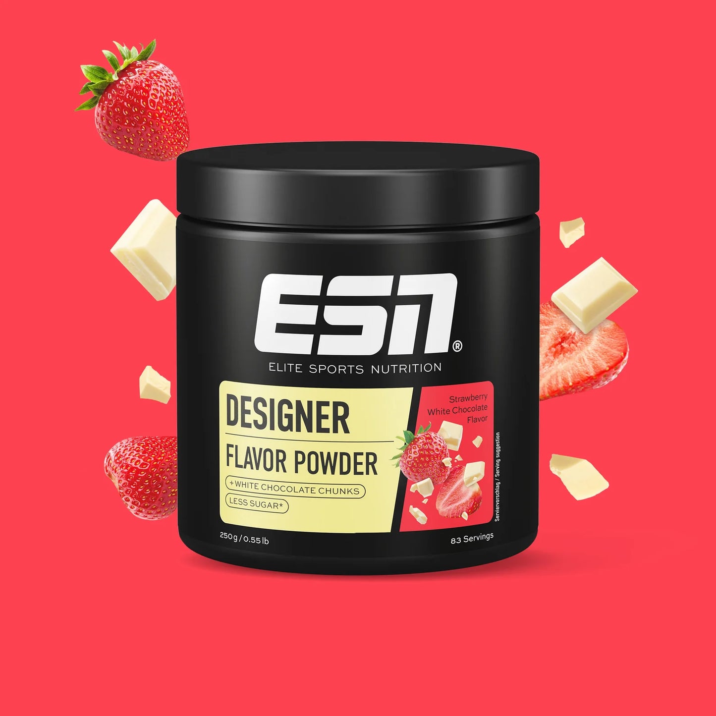 ESN Designer Flavor Powder in Aardbei Witte Chocolade