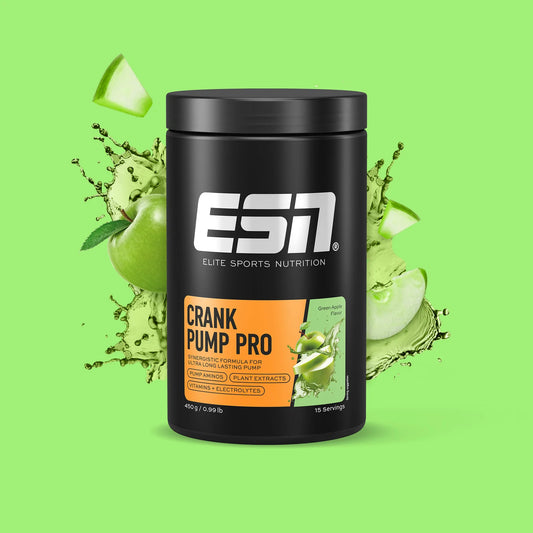 ESN Pre Workout Crank Pump Green Apple verpakking