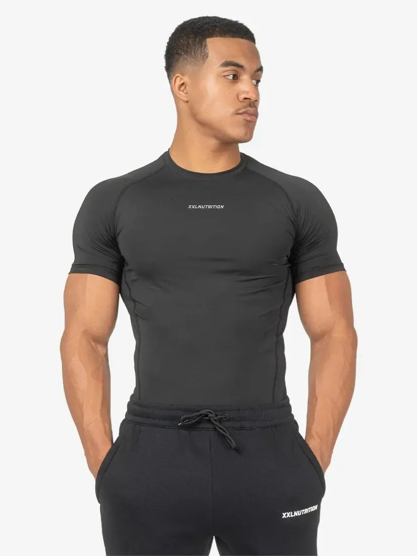 XXL - Compression Shirt - Zwart Maat M