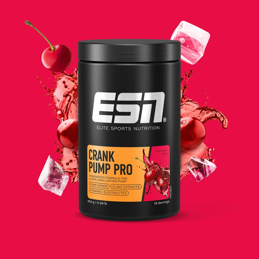ESN Pre Workout - Crank Pump - Fresh Cherry in verpakking