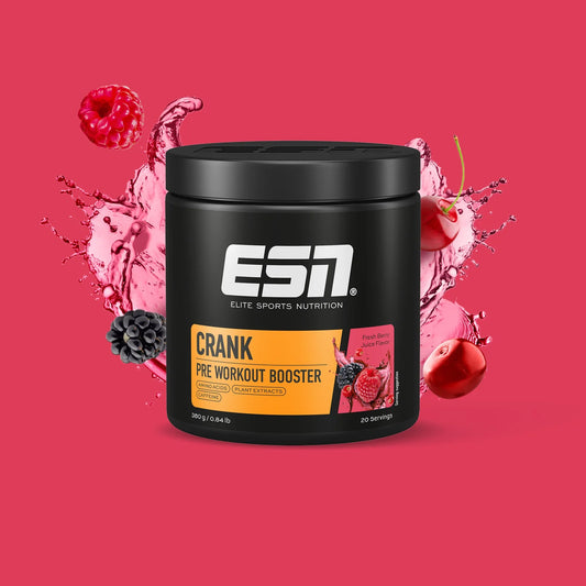 ESN Pre Workout - Crank - Fresh Berry Juice verpakking