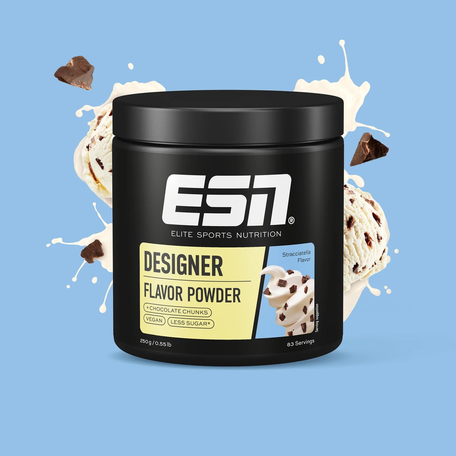 ESN Designer Flavor Powder - Stracciatella Smaakpoeder verpakking