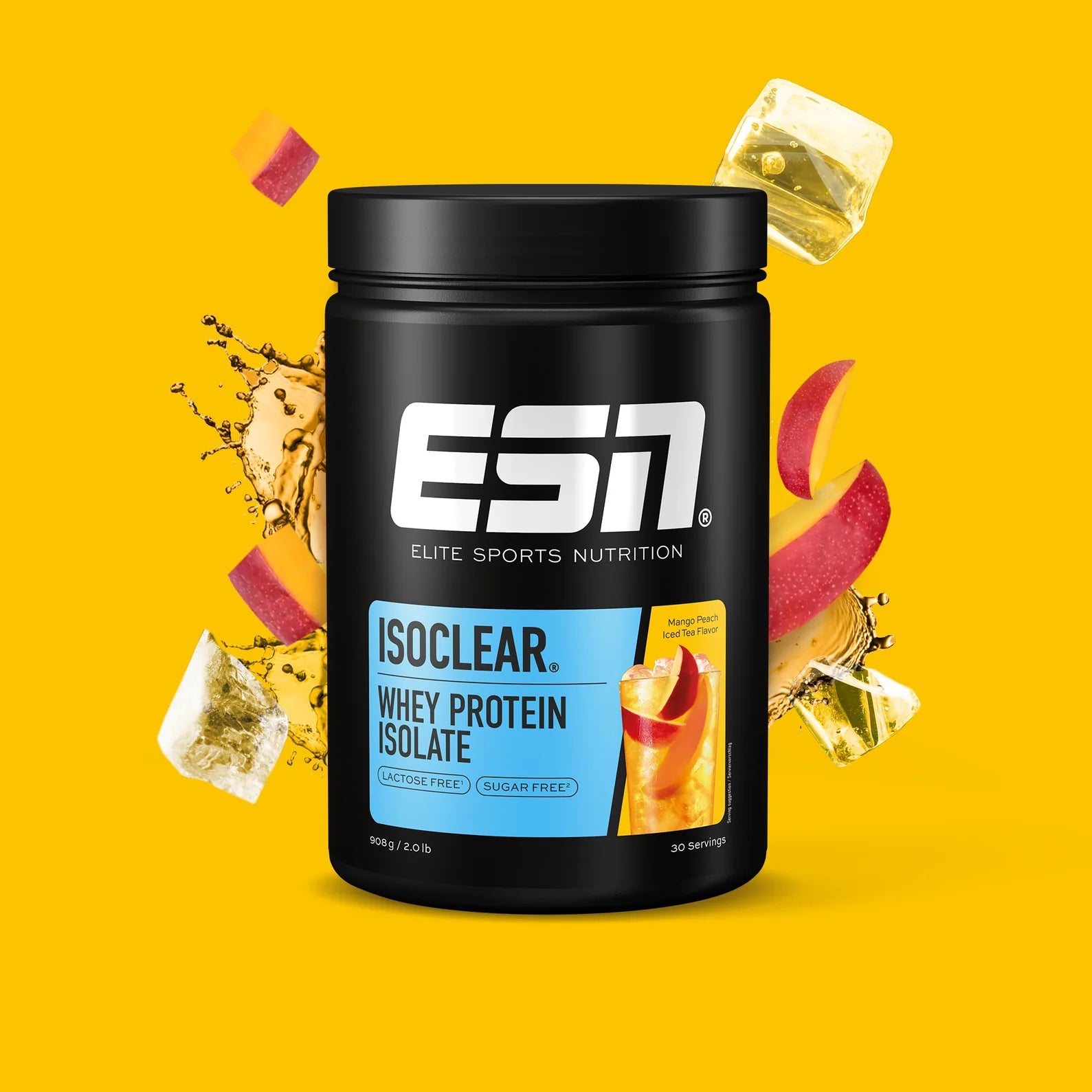 ESN Isoclear Whey Isolate Mango Peach Iced Tea verpakking
