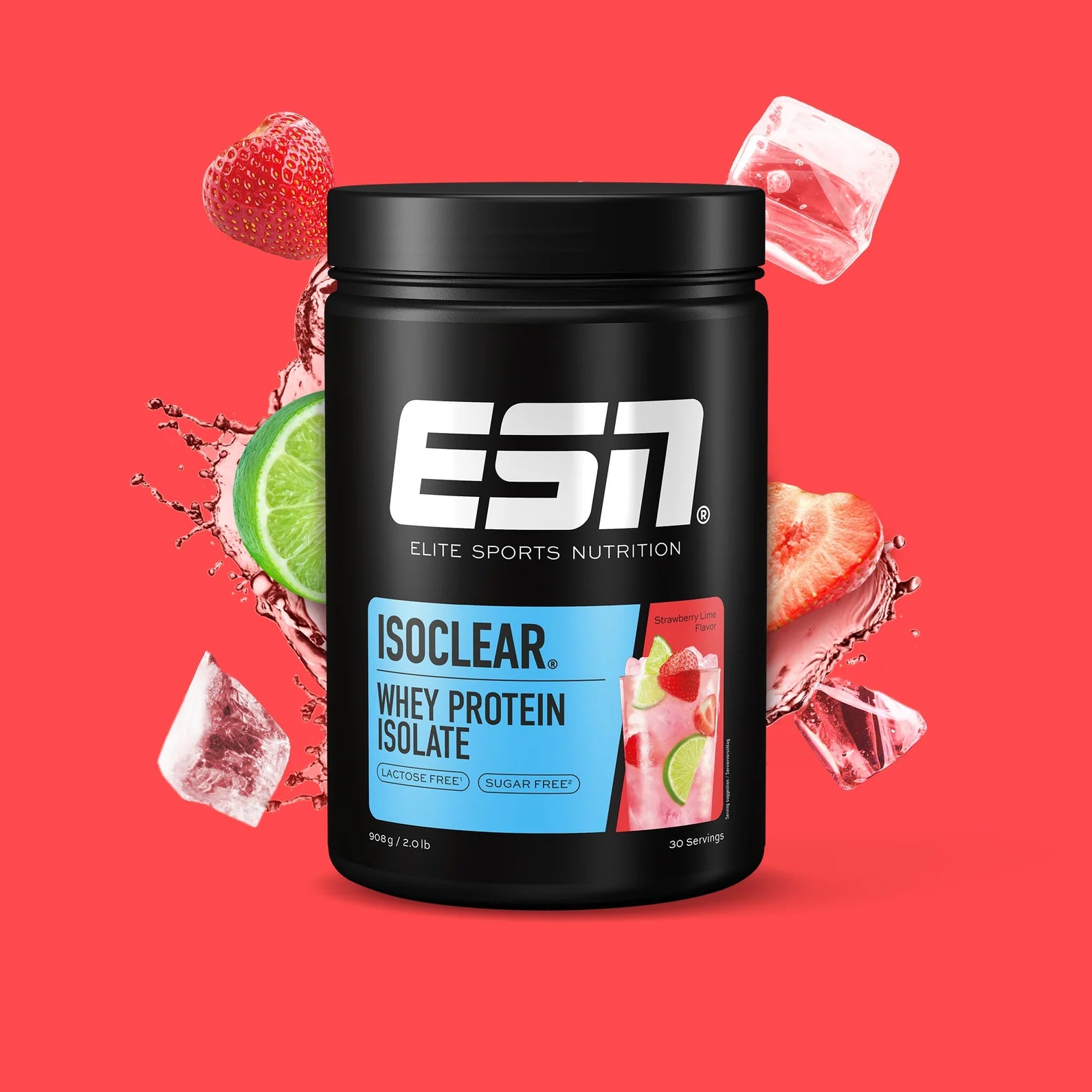 ESN Isoclear Whey Isolate Strawberry Lime in verpakking