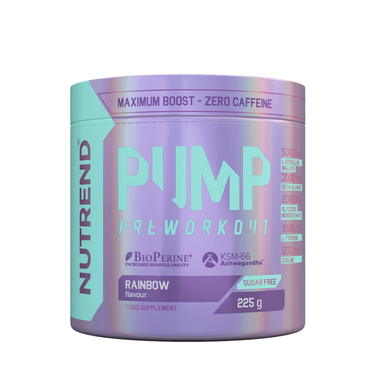 Nutrend Pump pre-workout in Rainbow Flavor verpakking