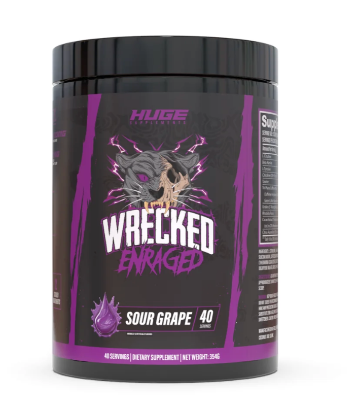 Huge Supplements - Pre Workout - Wrecked Enraged - Sour Grape