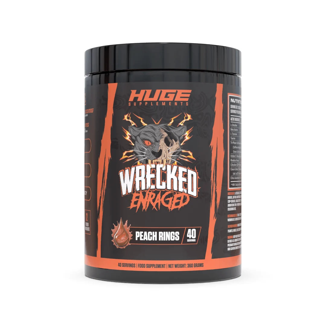 Huge Supplements - Pre Workout - Wrecked Enraged - Peach Rings