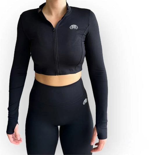 MonkeysFIT - Crop long sleeve zip sweater