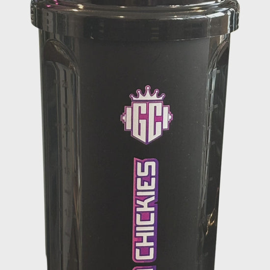 GymChickies shakebeker zwart/roze voor fitness