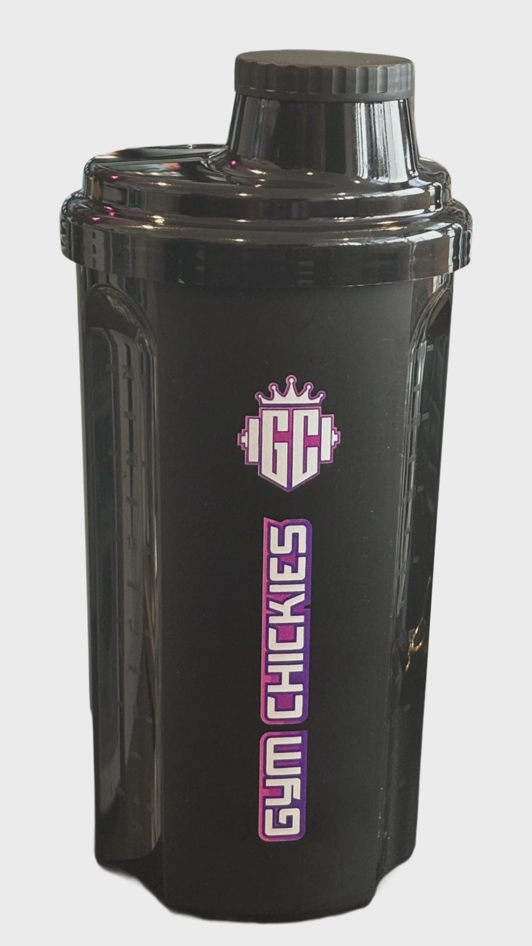GymChickies shakebeker zwart/roze voor fitness